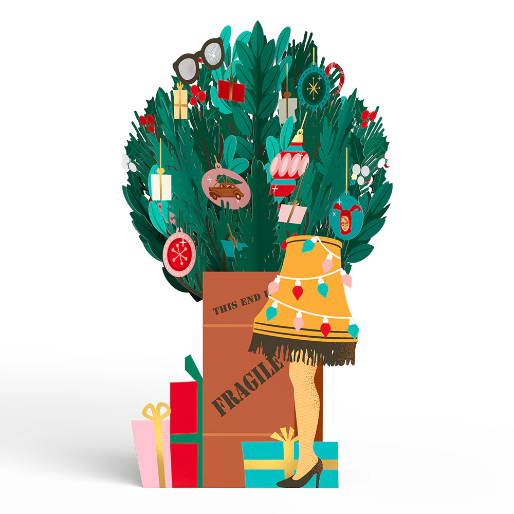 A Christmas Story Holiday Leg Lamp Pop-Up Card & Flower Buds Bouquet Bundle - Image 8