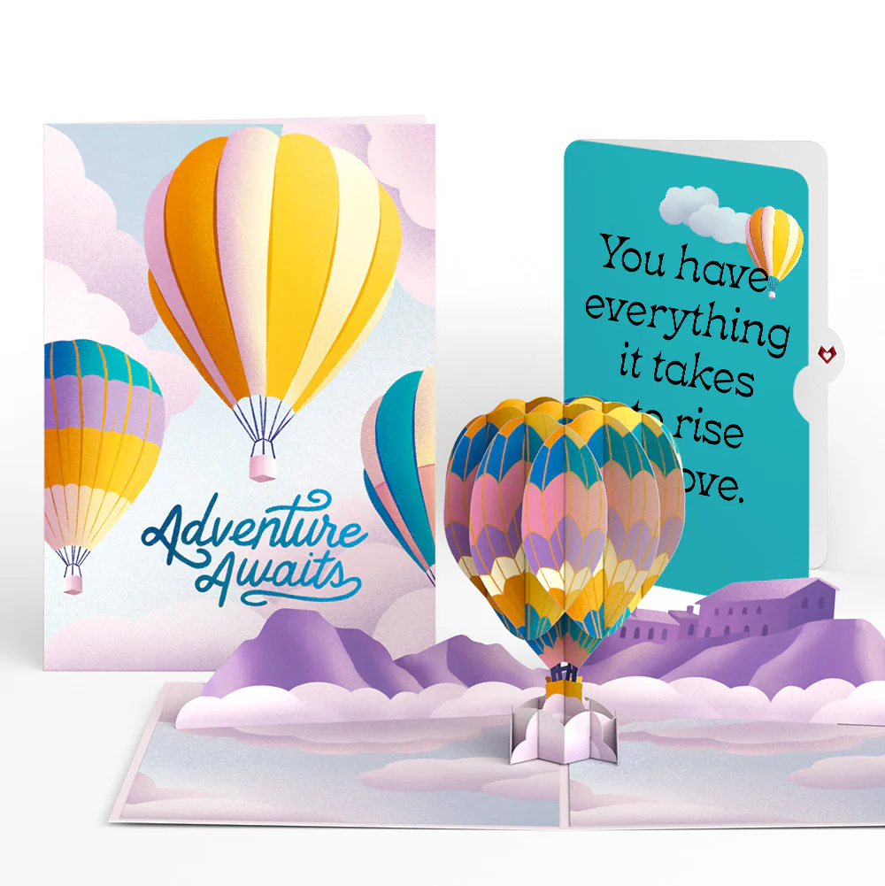 Adventure Awaits Hot Air Balloon Encouragement Pop-Up Card and Sentiment Set