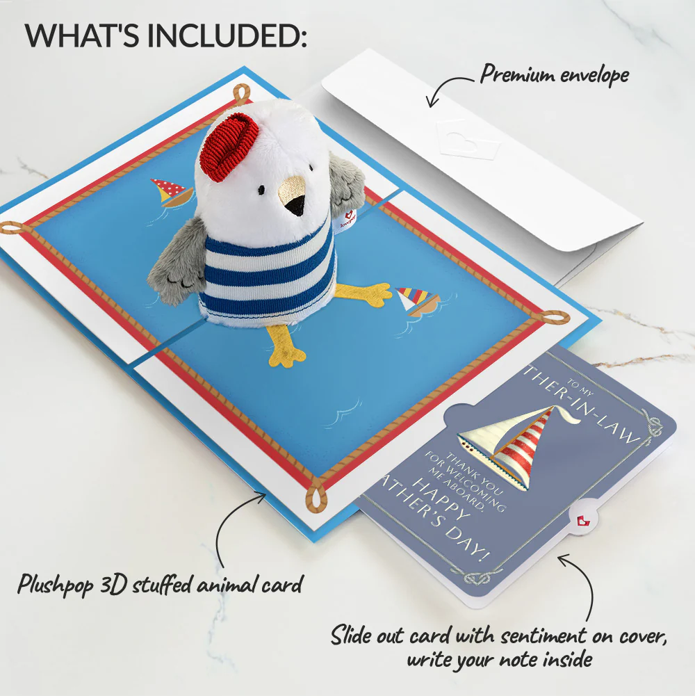 'Ahoy There' Father's Day Plushpop Card and Sentiment Set for Father-in-law - Image 2