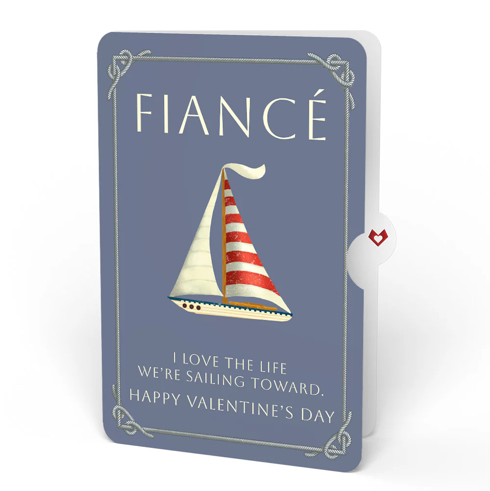 'Ahoy There' Valentine Plushpop Card and Sentiment Set for Fiancé - Image 4