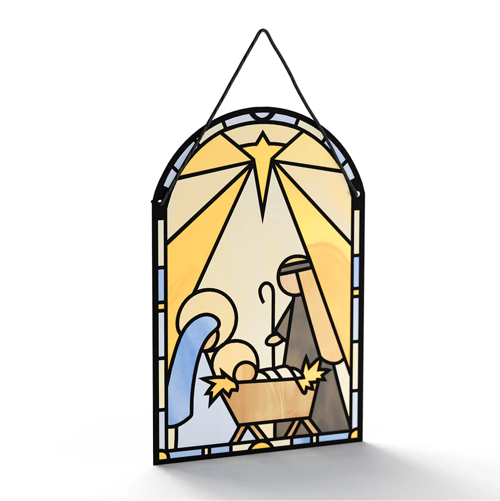 All Is Calm Nativity Suncatcher Card and Love Christmas Sentiment Set - Image 3