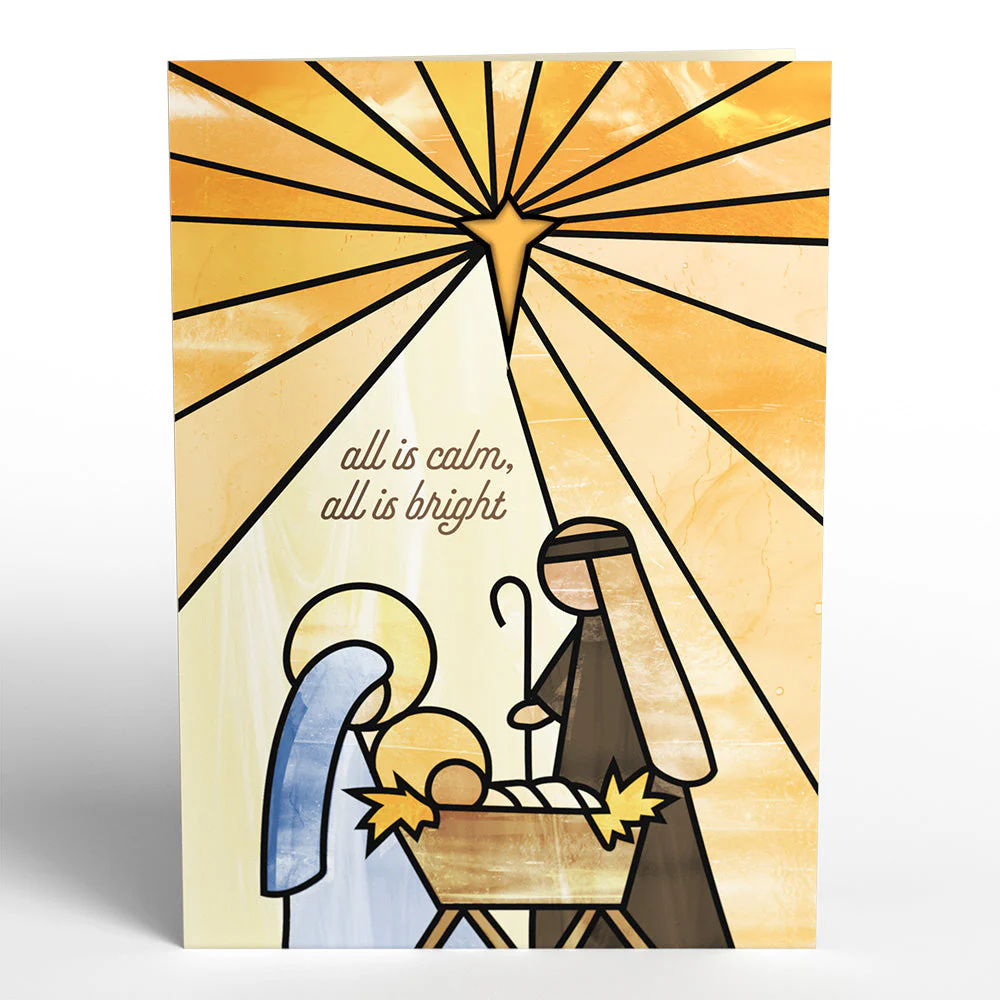 All Is Calm Nativity Suncatcher Card - Image 5