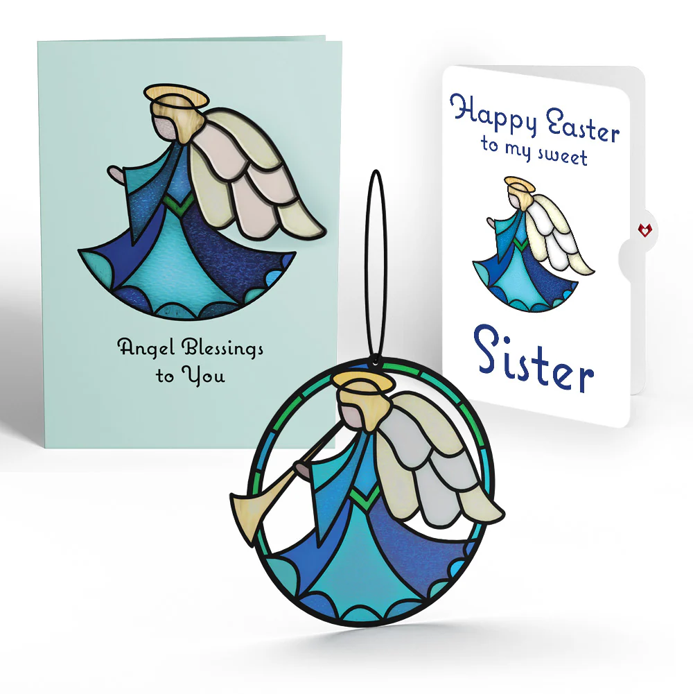 Angel Blessings to You Easter Suncatcher Card and Sentiment Set for Sister