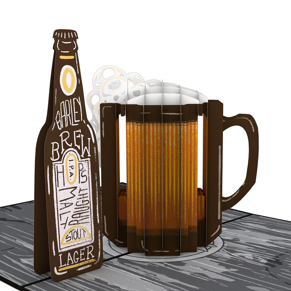 Beer Father's Day Pop-Up Card and Trophy Lawn Care Sentiment Set - Image 3