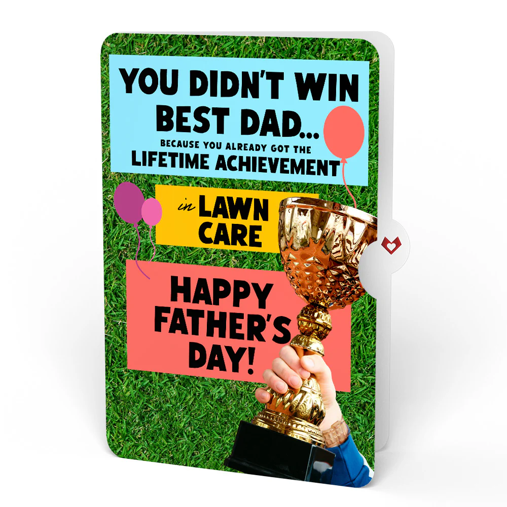 Beer Father's Day Pop-Up Card and Trophy Lawn Care Sentiment Set - Image 4