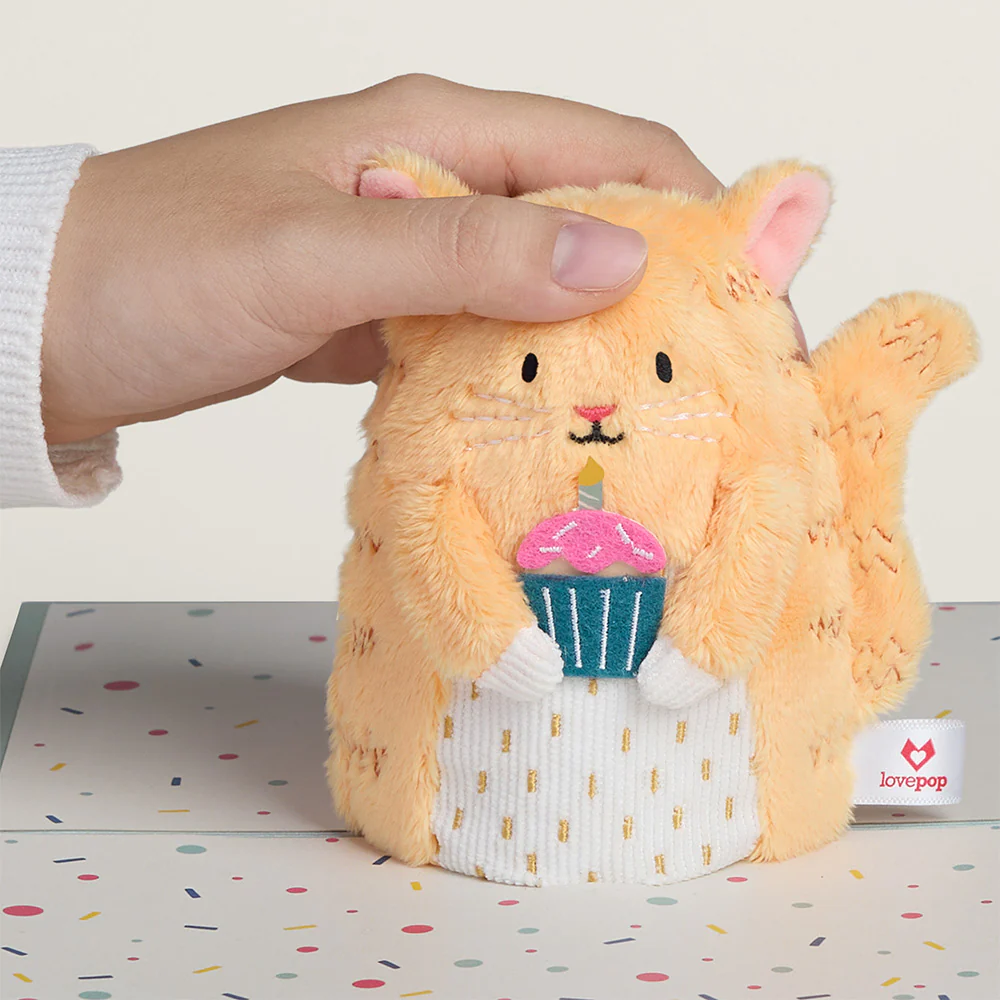 'Birthday Wishes' Cupcake Cat Plushpop Card - Image 2