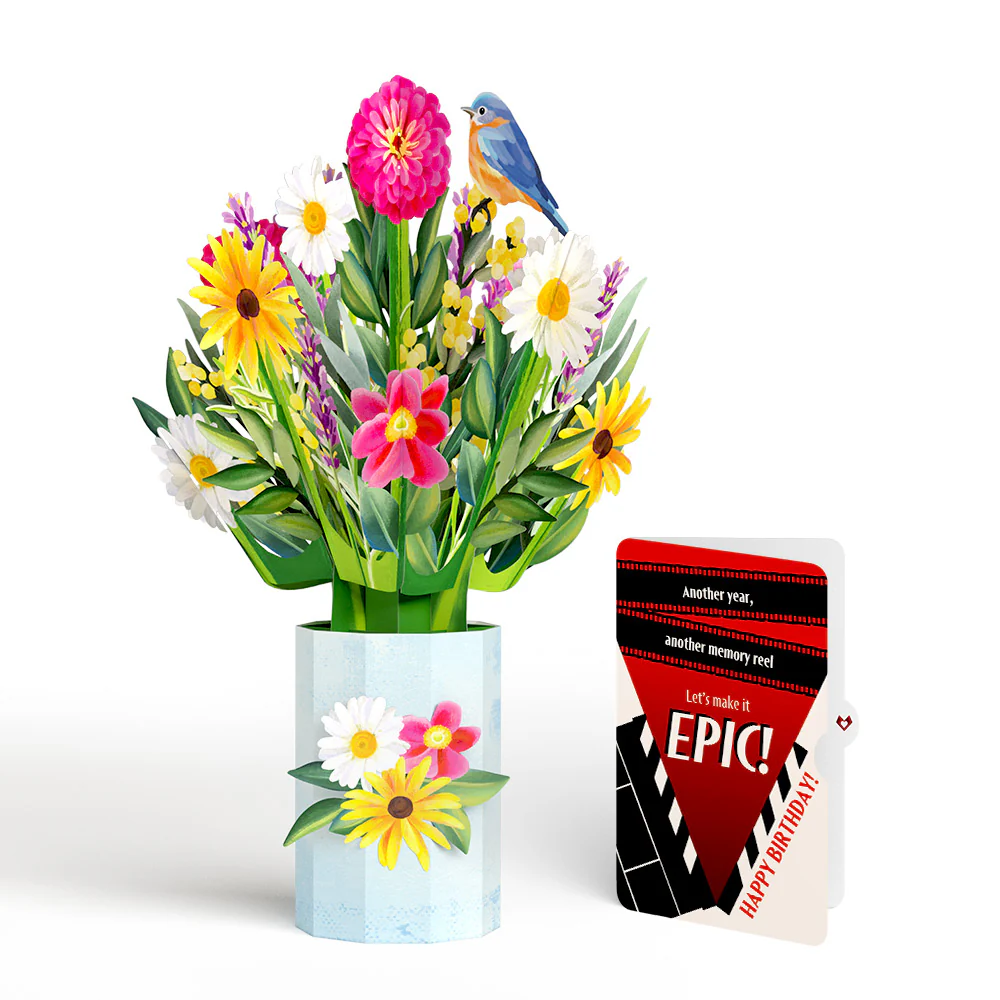 Black-Eyed Susan Birthday Bouquet and Epic Reel Sentiment Set