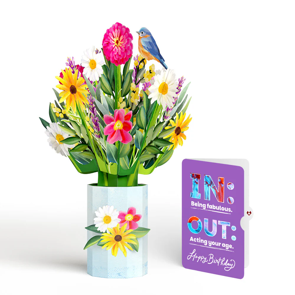 Black-Eyed Susan Birthday Bouquet and IN & OUT Sentiment Set