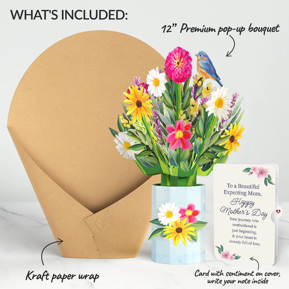 Black-Eyed Susan Mother's Day Bouquet and Sentiment Set for Expecting Mom - Image 2