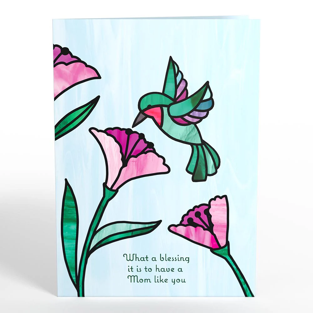 Blessing to Have a Mom Like You Hummingbird Suncatcher Card - Image 5