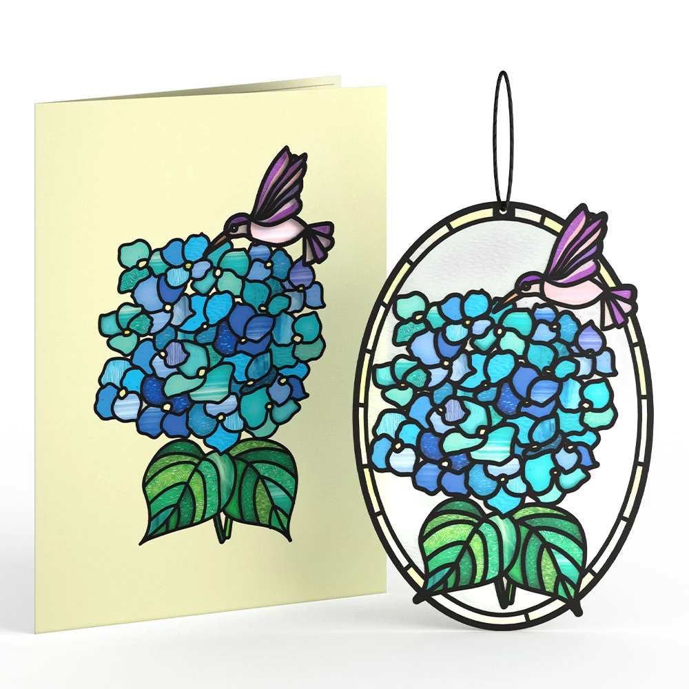 Blooming Hydrangeas Suncatcher Card - Image 2