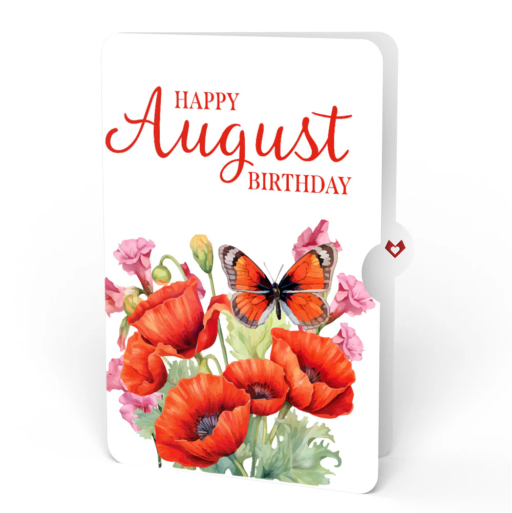 Born to Bloom: August Birth Month Flowers Pop-Up Card and Poppy Sentiment Set - Image 4