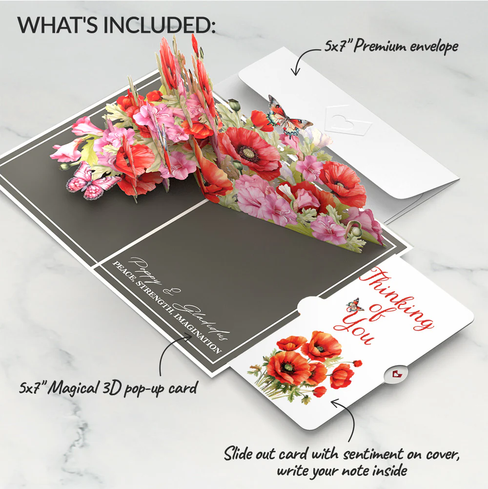 Born to Bloom: August Birth Month Flowers Thinking of You Pop-Up Card and Sentiment Set - Image 2