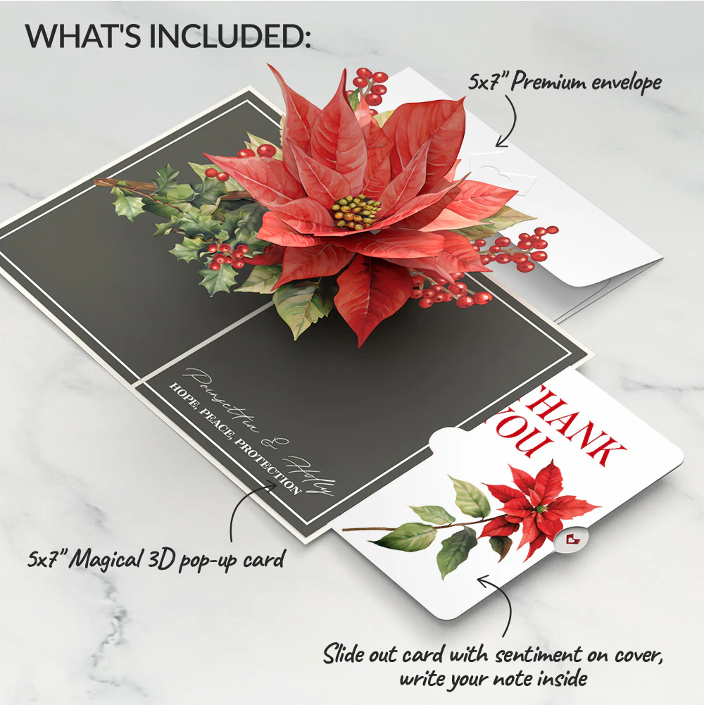 Born to Bloom: December Birth Month Flowers Thank You Pop-Up Card and Sentiment Set - Image 2