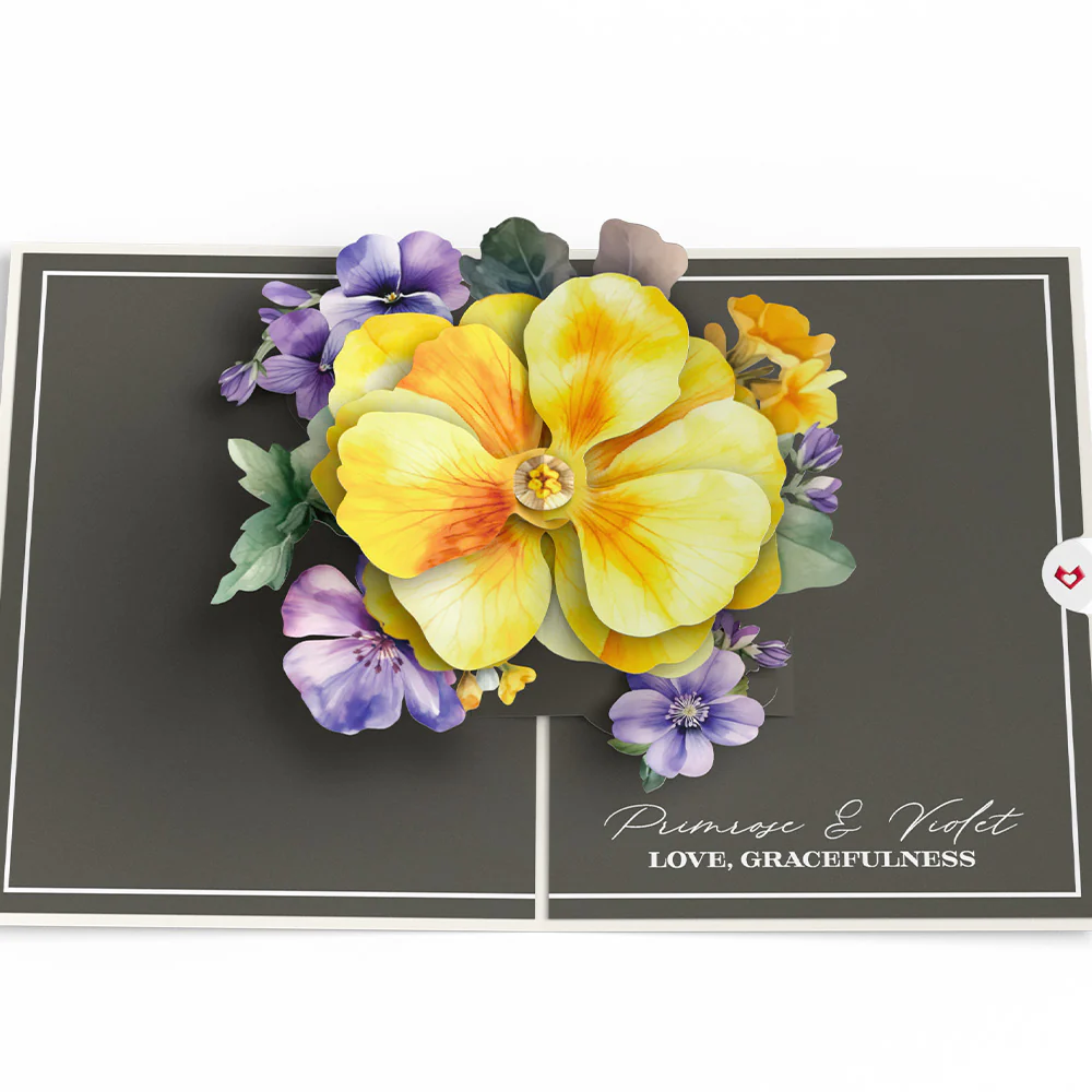 Born to Bloom: February Birth Month Flowers Pop-Up Card - Image 4