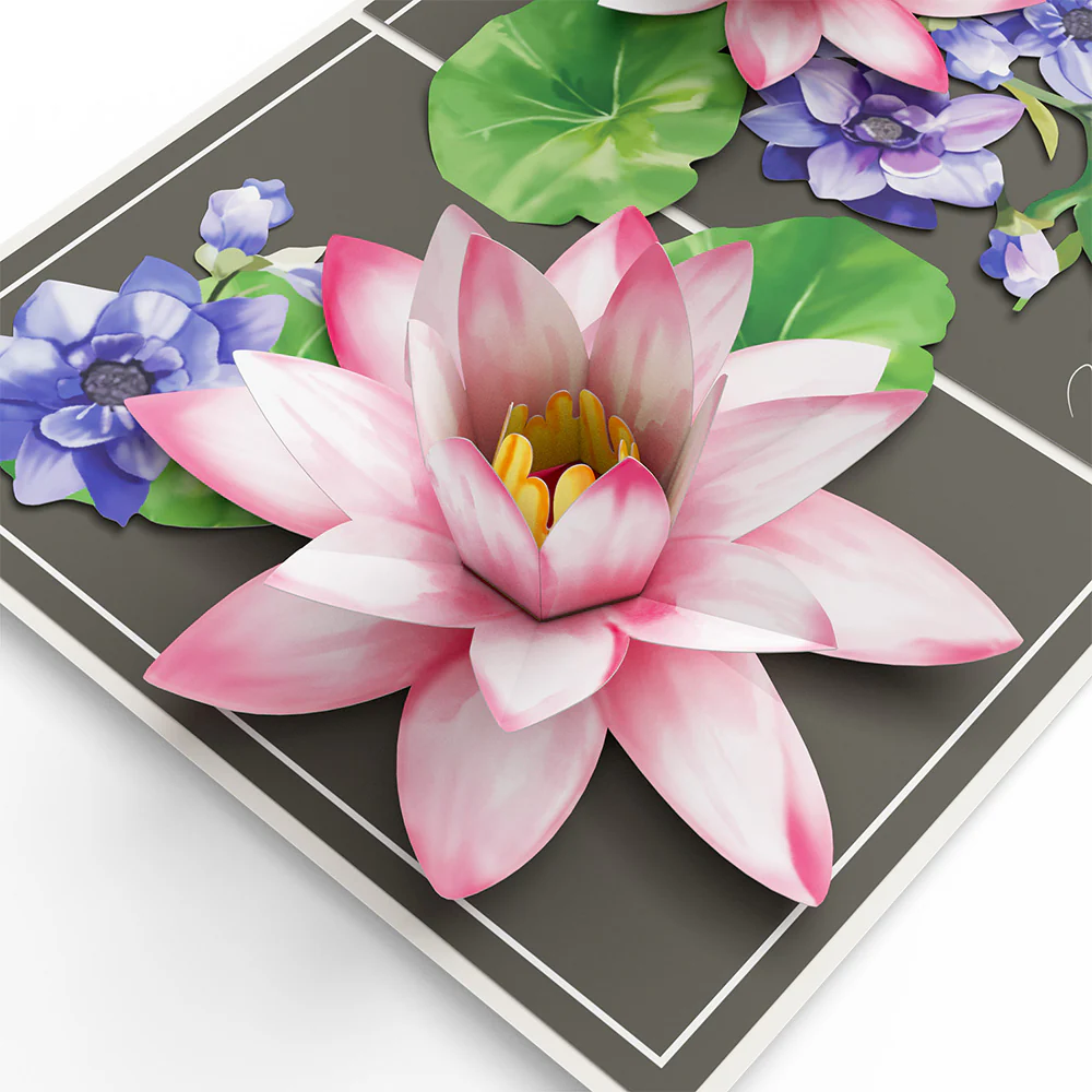 Born to Bloom: July Birth Month Flowers Pop-Up Card - Image 2