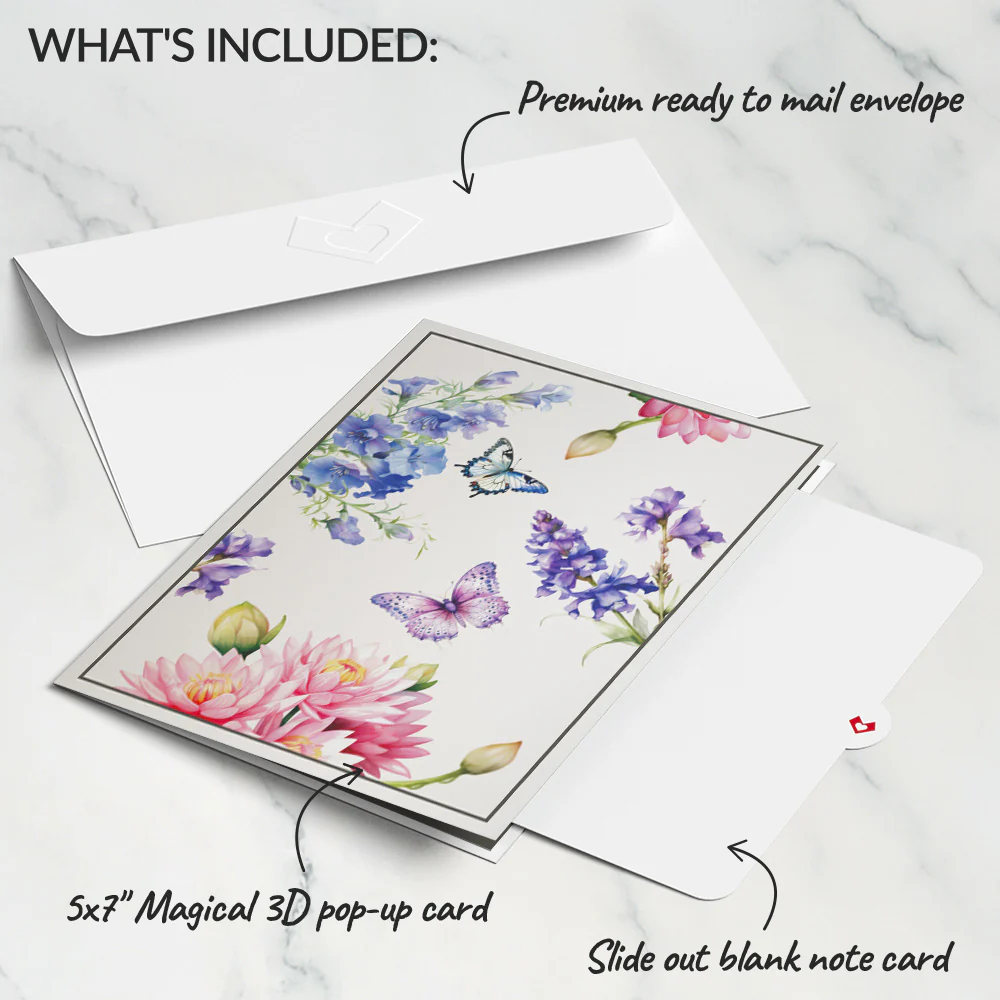 Born to Bloom: July Birth Month Flowers Pop-Up Card - Image 6
