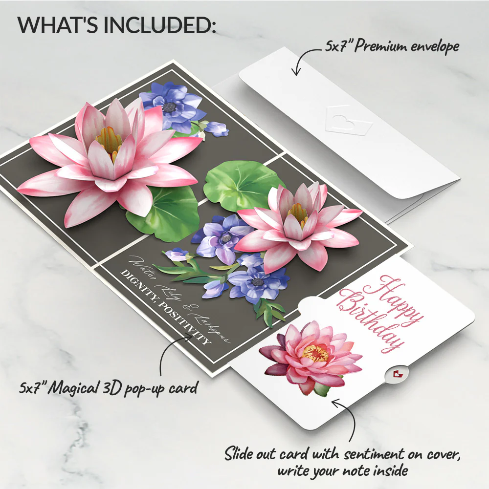 Born to Bloom: July Birth Month Flowers Pop-Up Card and Sentiment Set - Image 2