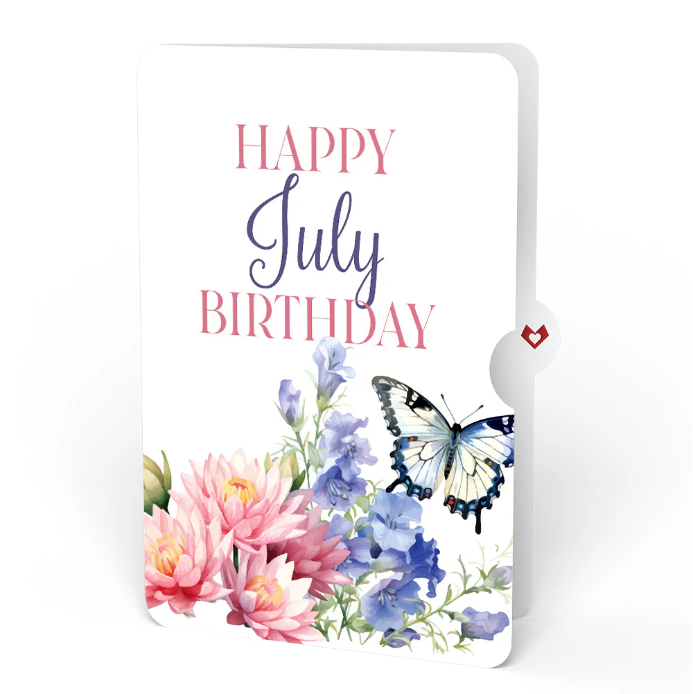 Born to Bloom: July Birth Month Flowers Pop-Up Card and Water Lily & Larkspur Sentiment Set - Image 4