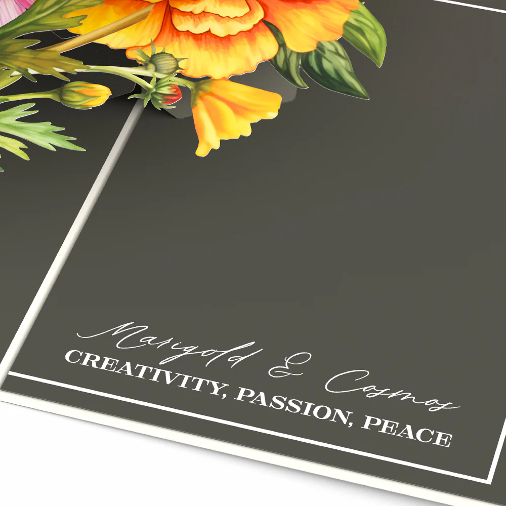 Born to Bloom: October Birth Month Flowers Pop-Up Card - Image 3