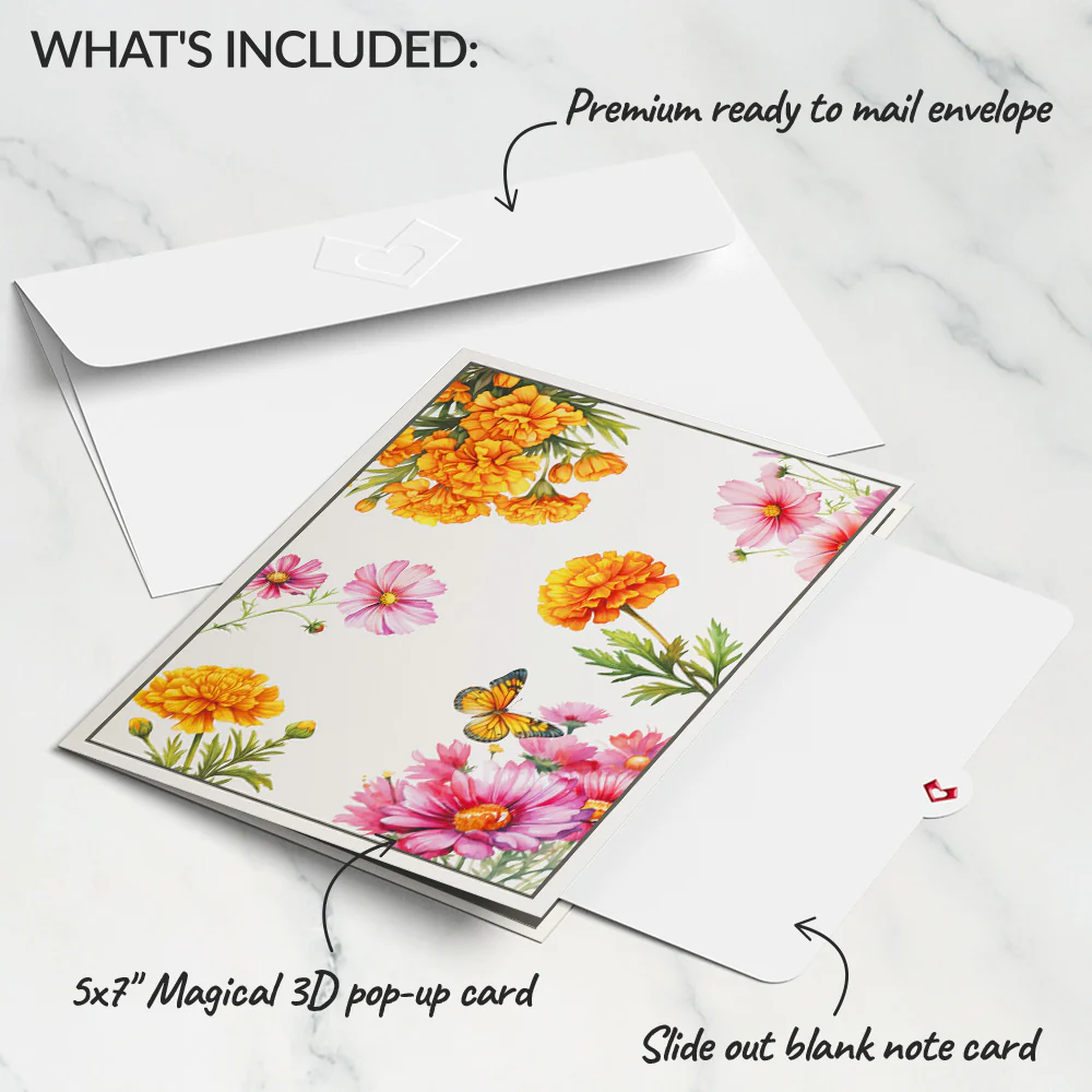 Born to Bloom: October Birth Month Flowers Pop-Up Card - Image 6