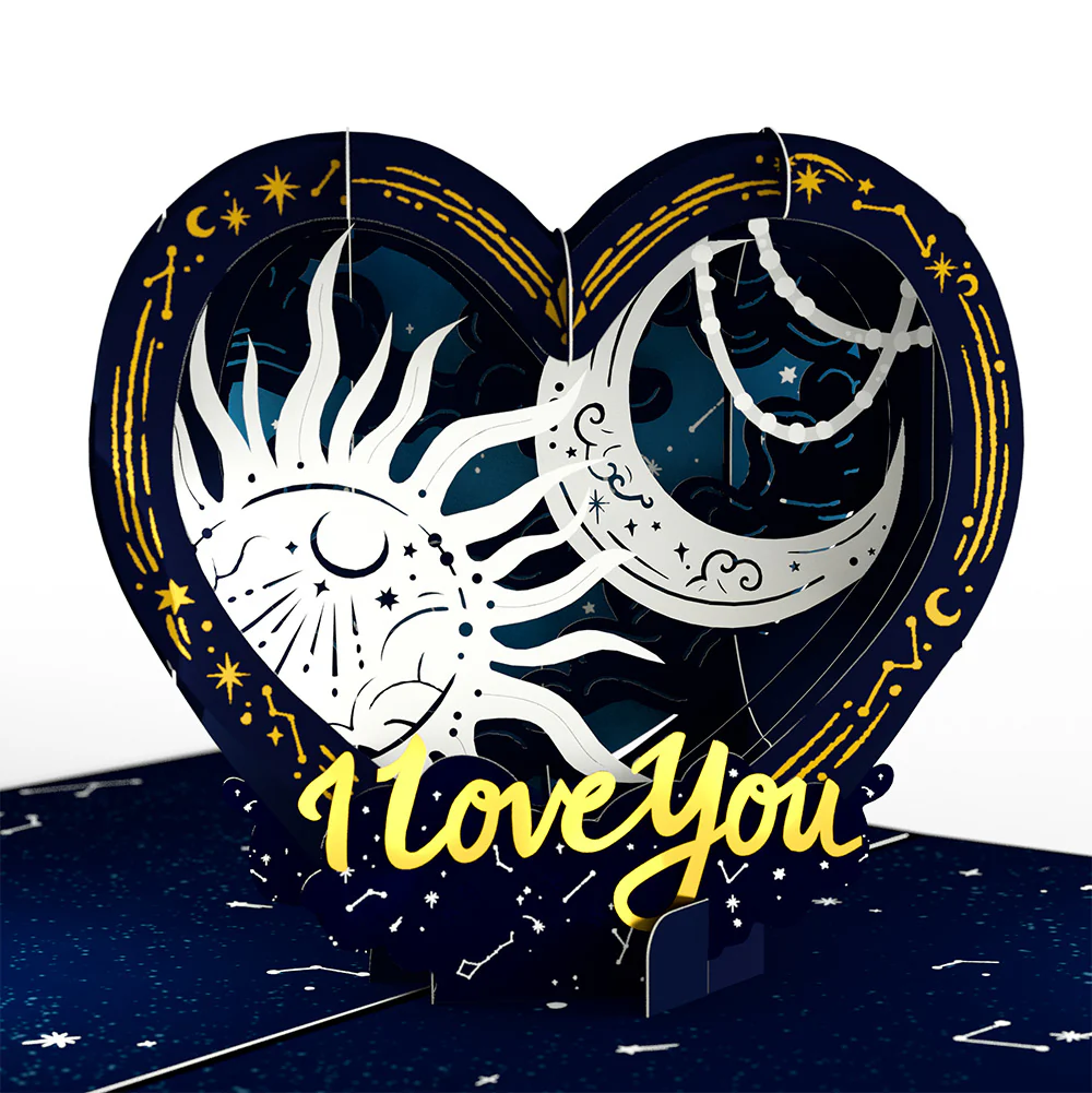 Celestial Love Pop-Up Card and Sentiment Set for Husband - Image 3