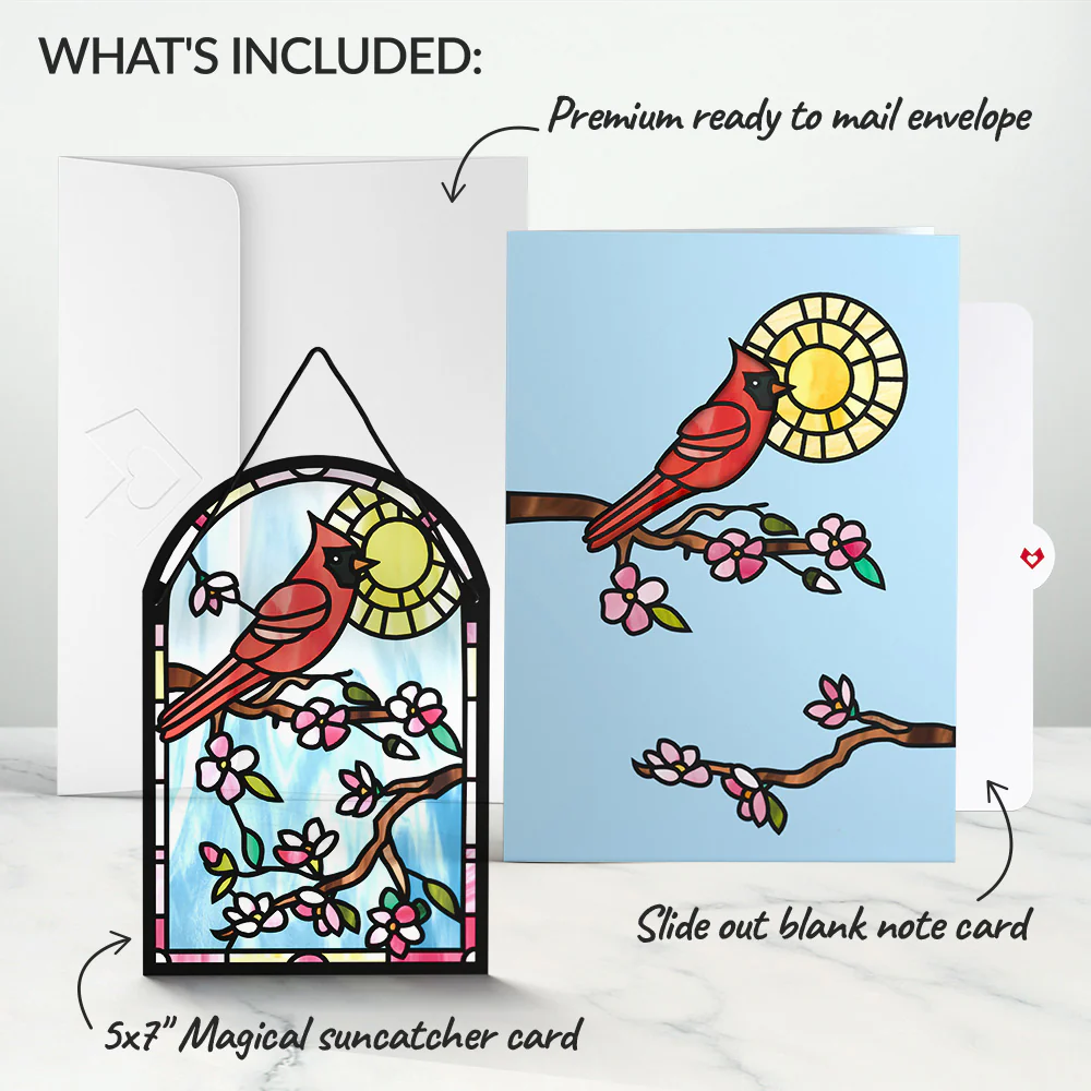 Cheerful Cardinal Suncatcher Card - Image 6