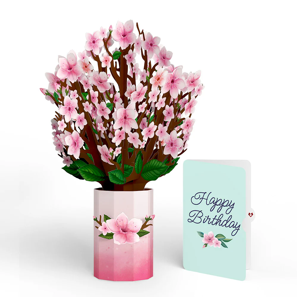 Cherry Blossom Birthday Bouquet and Sentiment Set