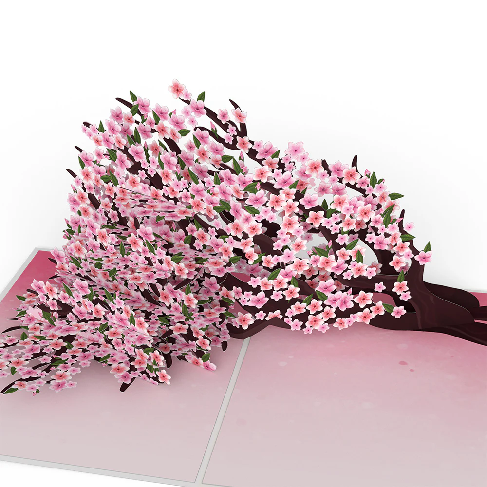 Cherry Blossom Branches in Bloom Birthday Pop-Up Card and Sentiment Set - Image 3