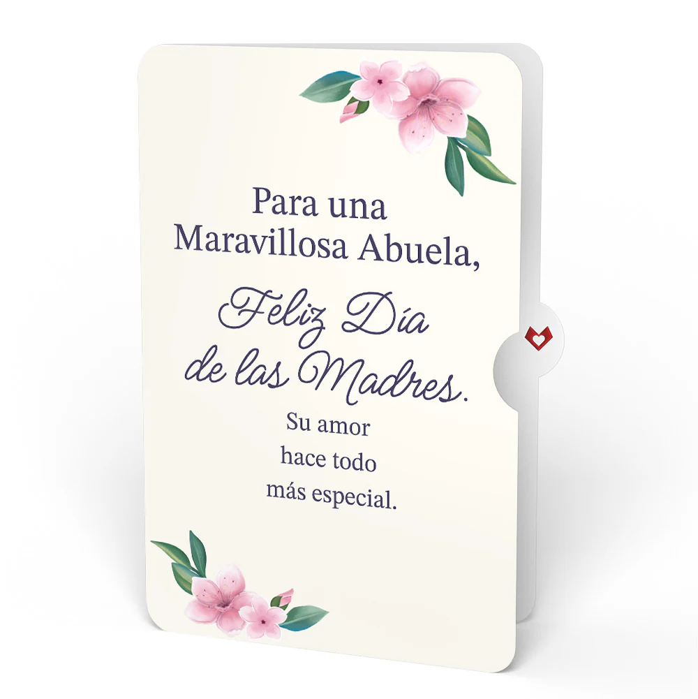 Cherry Blossom Branches in Bloom Mother's Day Pop-Up Card and Sentiment Set for Spanish Grandmother - Image 4