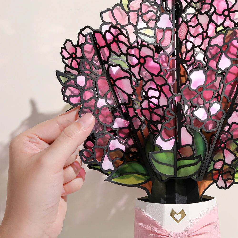 Cherry Blossom Branches Pop-Up Card and Suncatcher Bouquet Bundle - Image 5