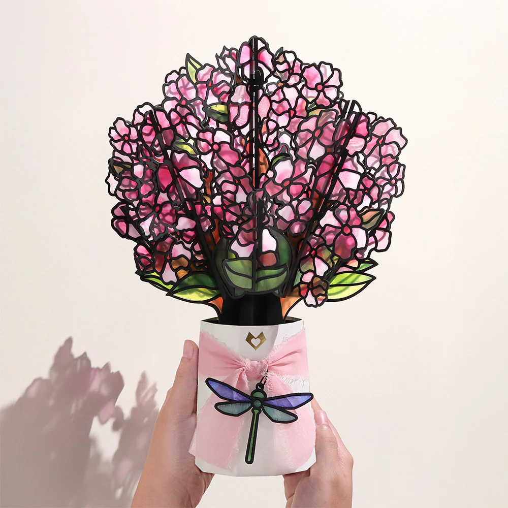 Cherry Blossom Branches Pop-Up Card and Suncatcher Bouquet Bundle - Image 7
