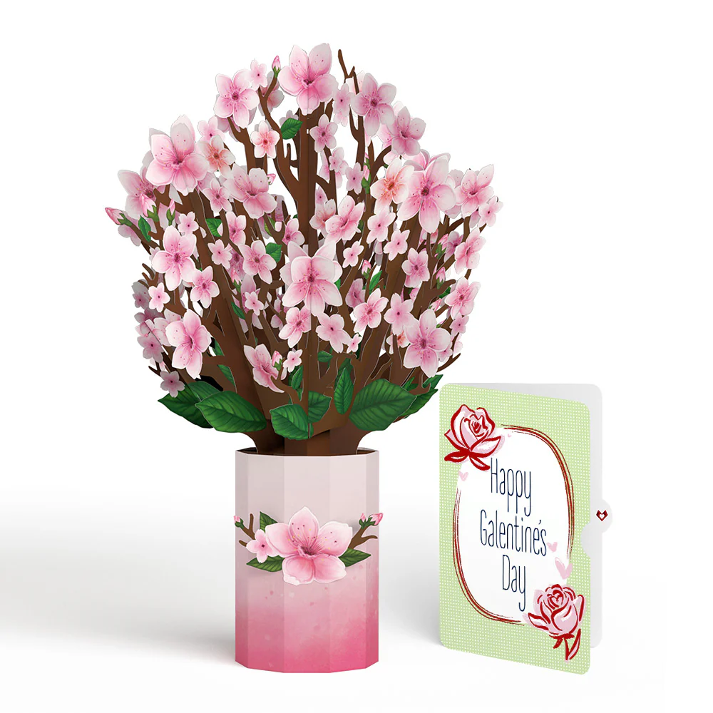 Cherry Blossom Galentine's Day Bouquet and Sentiment Set for Friend