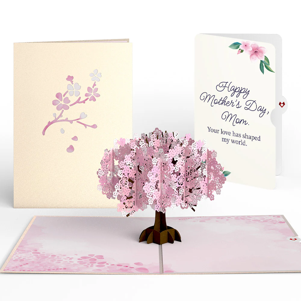 Cherry Blossom Mother's Day Pop-Up Card and Sentiment Set for Mom