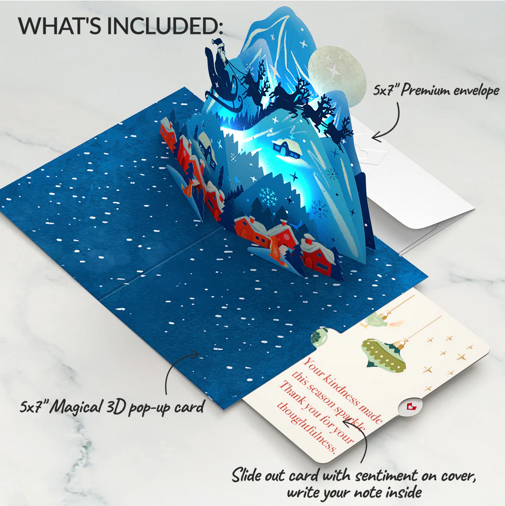 Christmas Eve Sleigh Ride Music and Lights Pop-Up Card and Sentiment Set - Image 2
