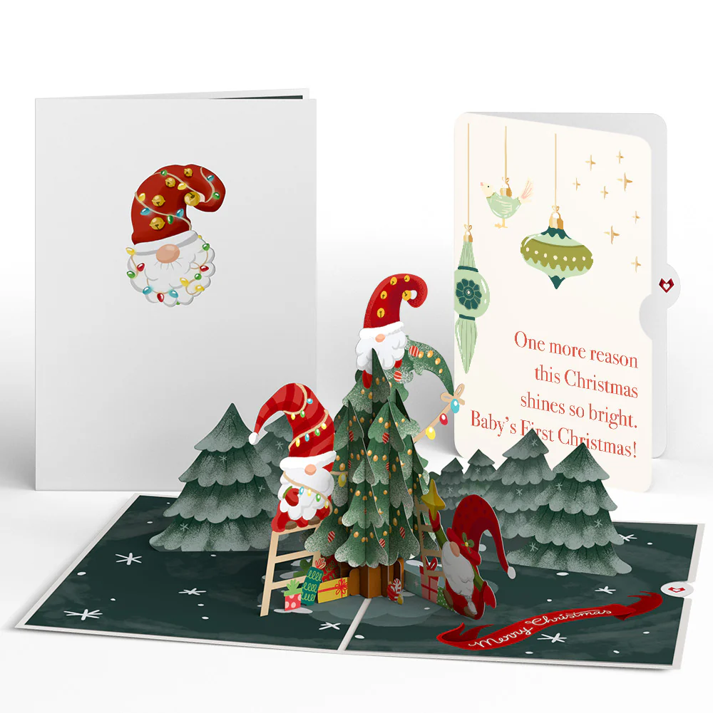 Christmas Gnomes Pop-Up Card and Sentiment Set for Baby