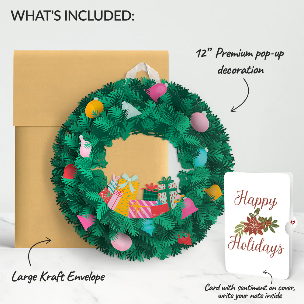 Christmas Joy Wreath and Poinsettia Holiday Sentiment Set - Image 2