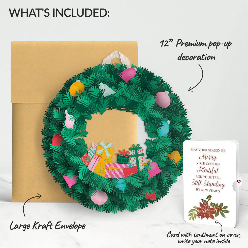 Christmas Joy Wreath and Poinsettia Merry & Plentiful Sentiment Set - Image 2