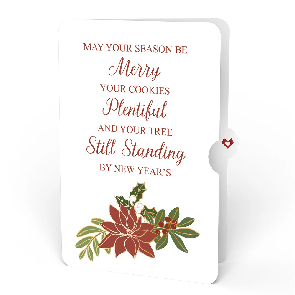 Christmas Poinsettia Bloom Pop-Up Card and Merry & Plentiful Sentiment Set - Image 4