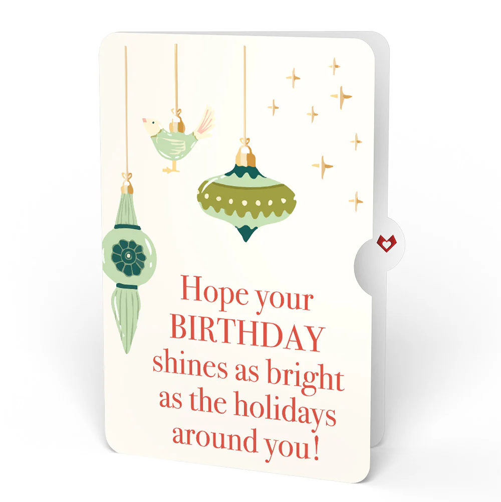 Christmas Sleigh Ride Loooooong Card™ (Expands to 2 feet) and Twinkling Ornaments Birthday Sentiment Set - Image 4