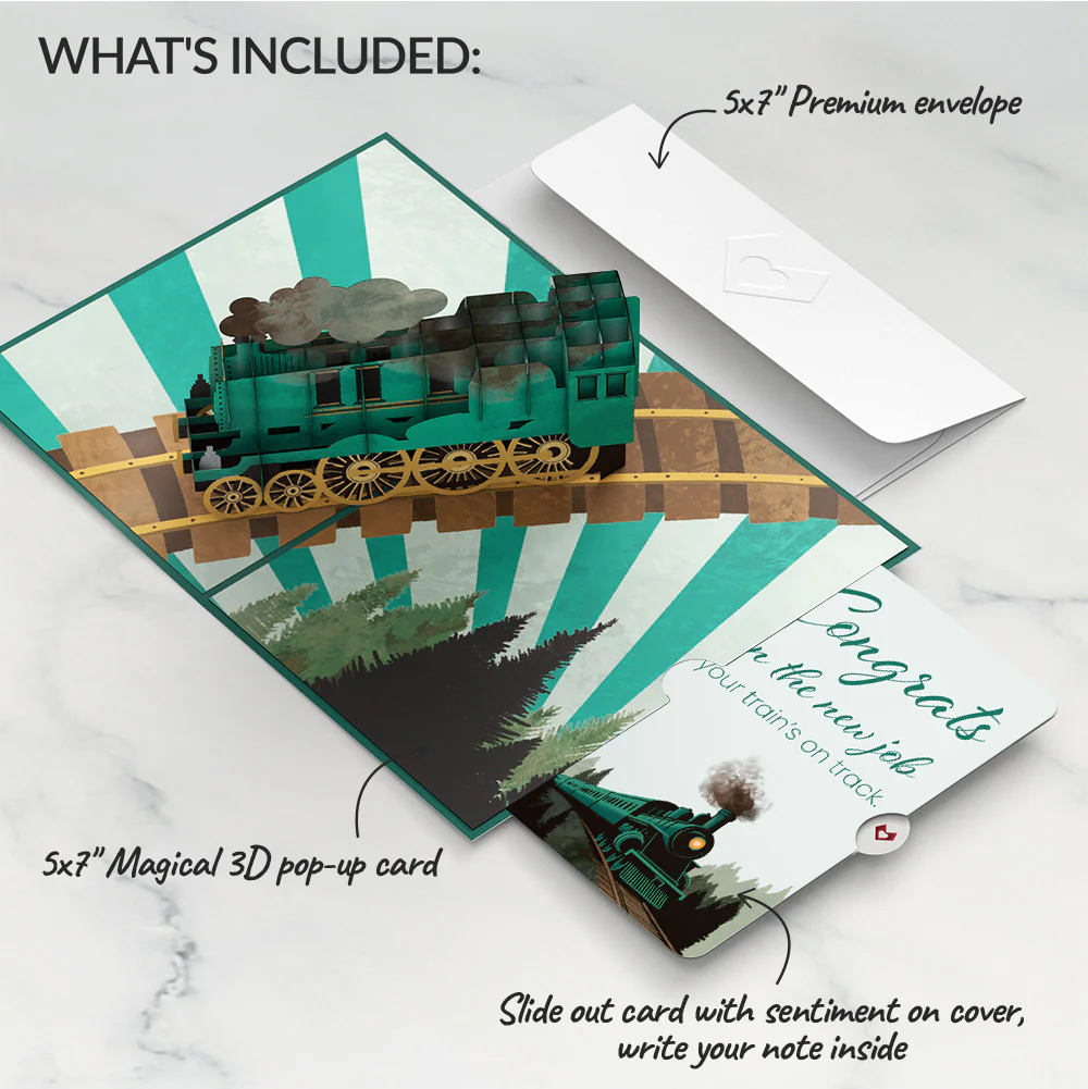 Classic Train Congratulations Pop-Up Card and Sentiment Set - Image 2