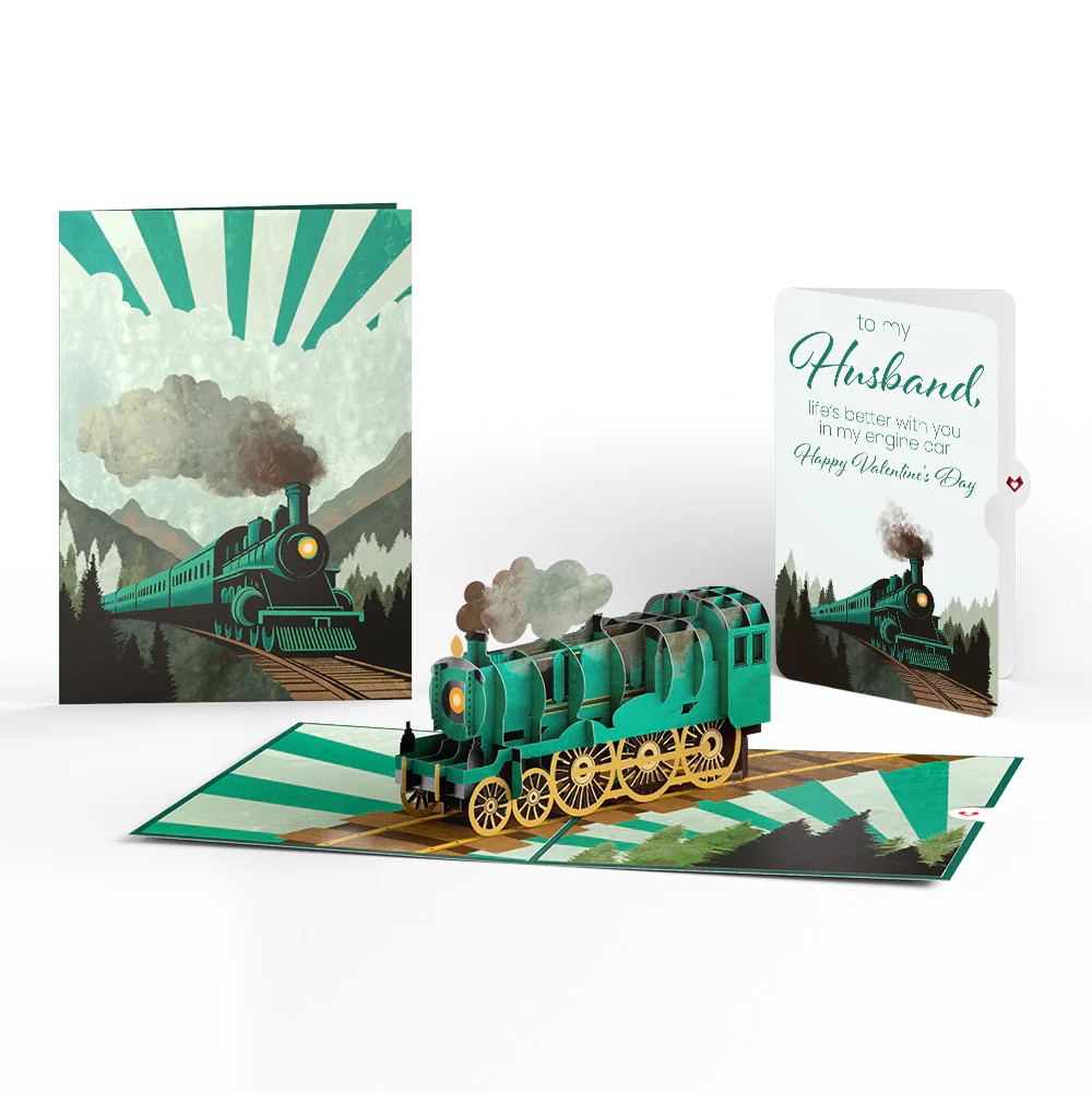 Classic Train Valentine Pop-Up Card and Sentiment Set for Husband