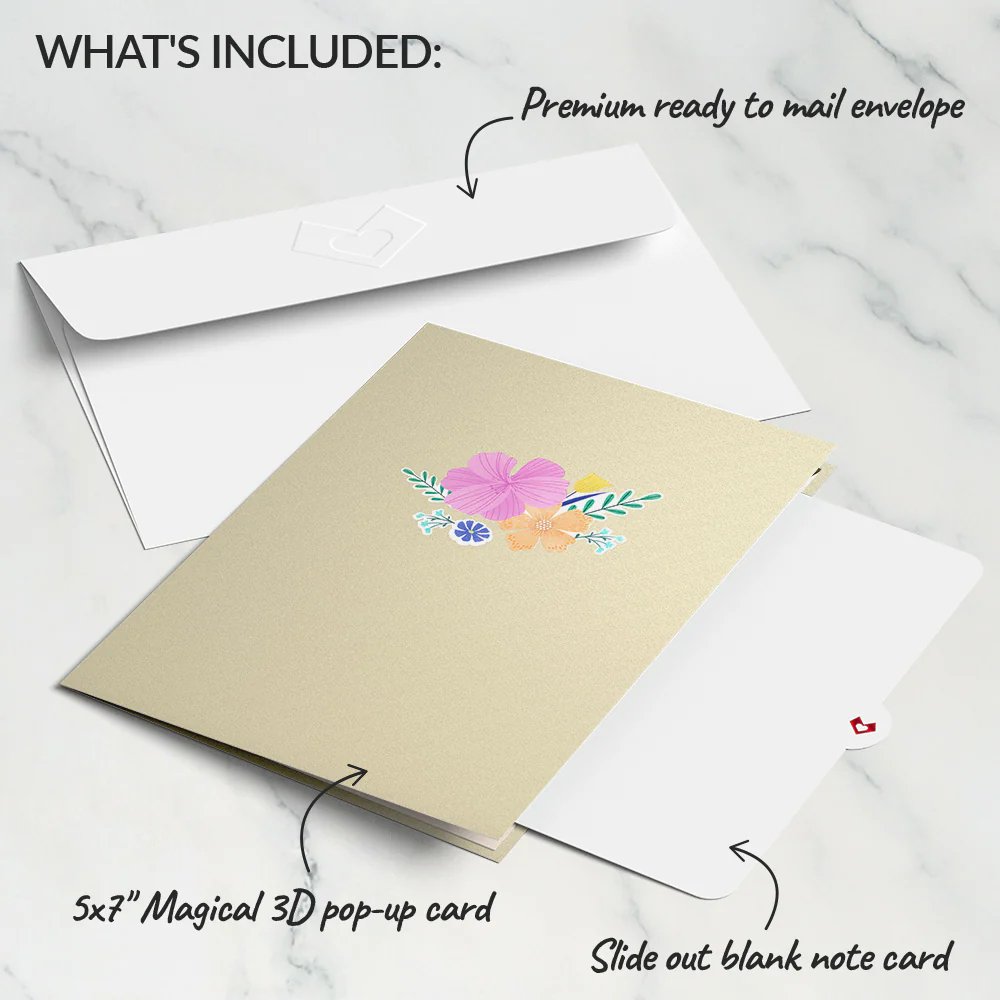 Colorful Blooms Basket Pop-Up Card - Image 5