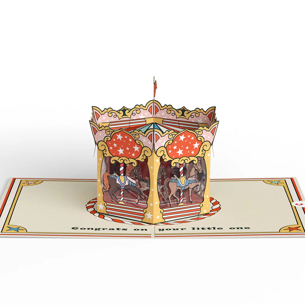 Congrats on Your Little One Carousel Pop-Up Card - Image 4