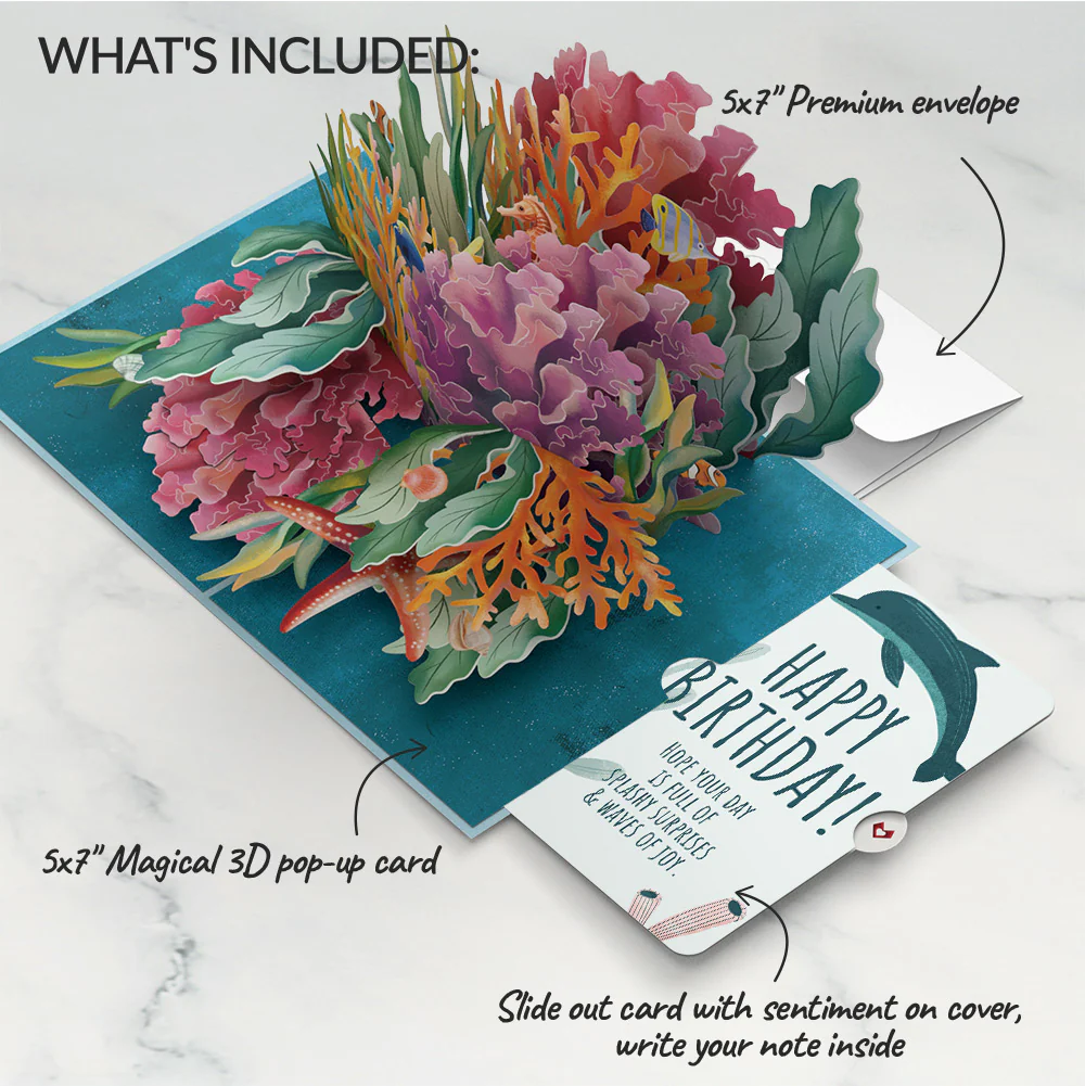 Coral Reef Wonders Birthday Pop-Up Card and Sentiment Set - Image 2
