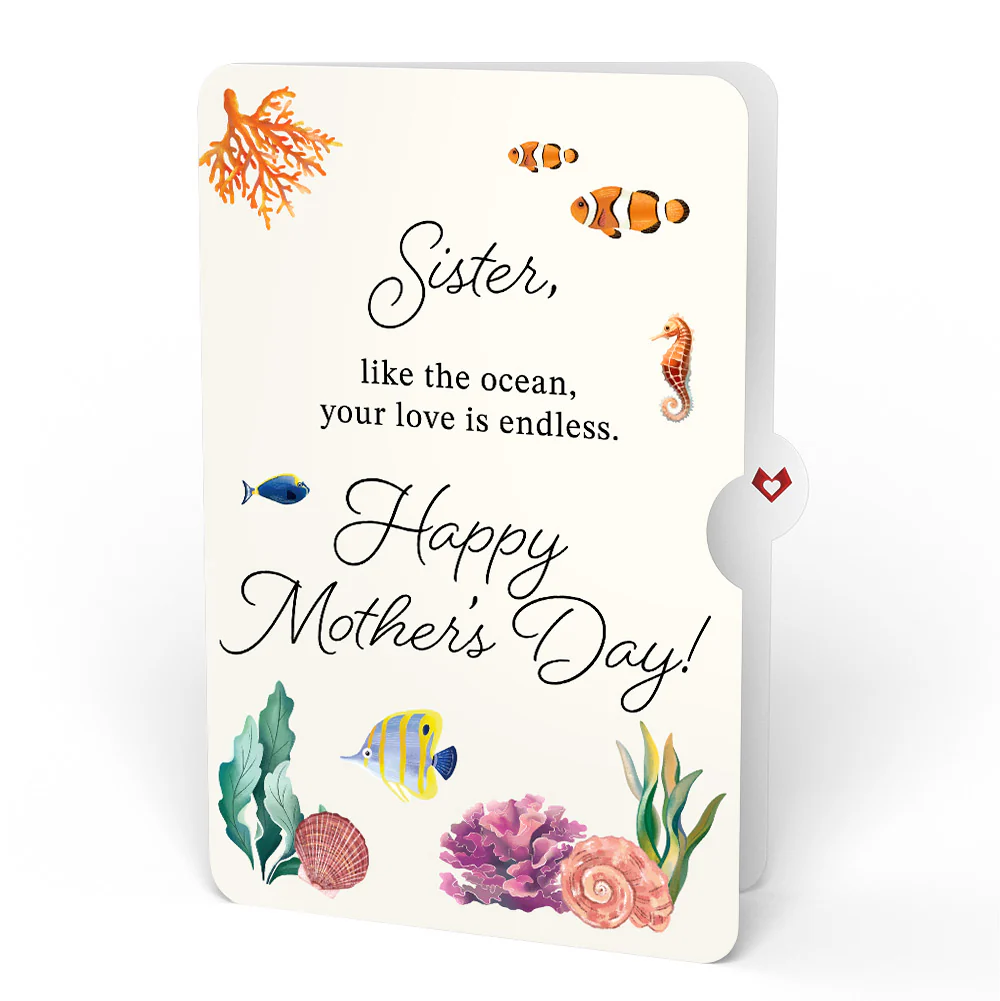 Coral Reef Wonders Mother's Day Pop-Up Card and Sentiment Set for Sister - Image 4