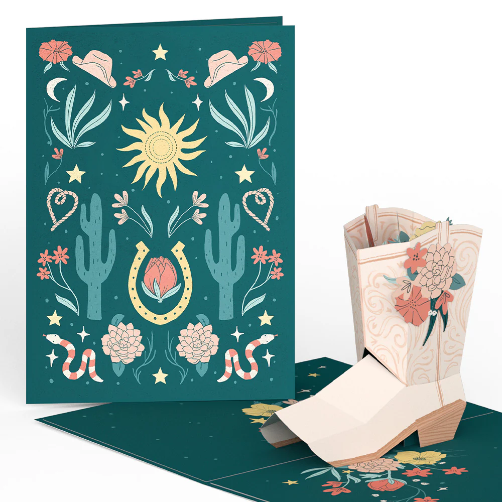 Cowgirl Boot Pop-Up Card