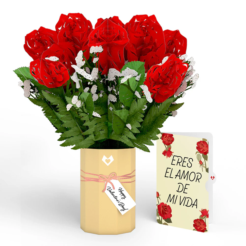 Valentine's Day Flower Eres El Amor De Mi Vida Bouquet and Sentiment Set
