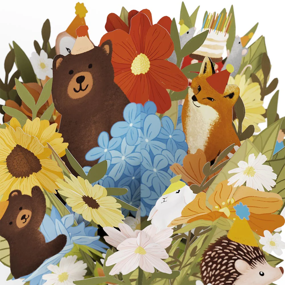 Woodland 40th Birthday Party Bouquet and Sentiment Set - Image 3