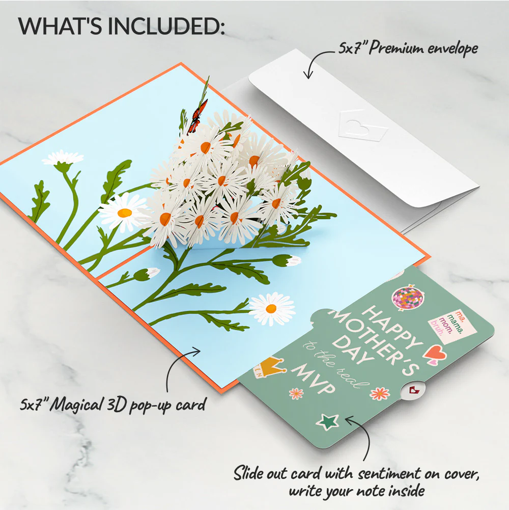 Daisies with Monarch Butterfly Mother's Day Pop-Up Card and The real MVP Sentiment Set - Image 2